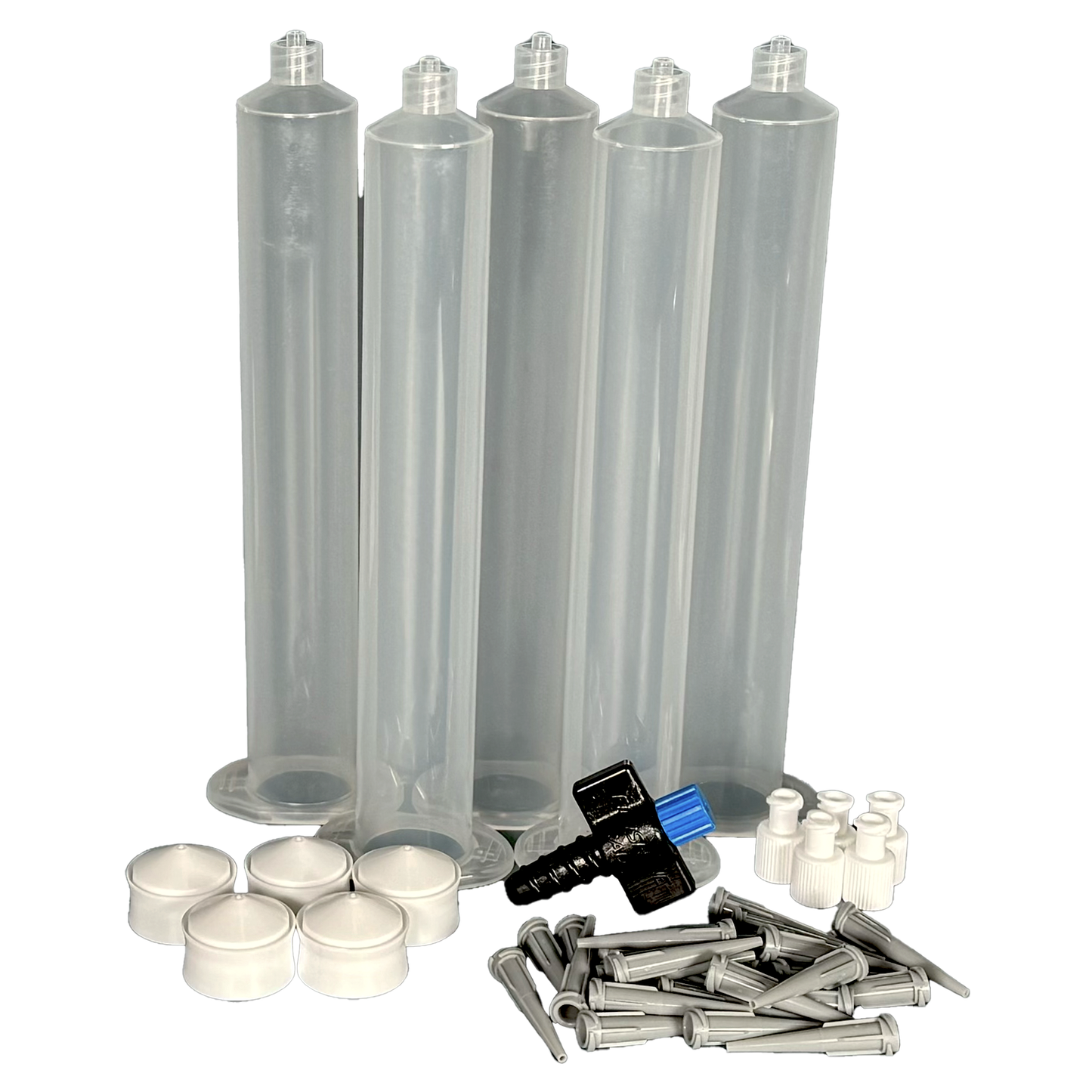 55ML Precision Refill Kit – 5 Barrel Set with Tips & Transfer Piece – For Finish Line Caulk 55 ML Dispenser