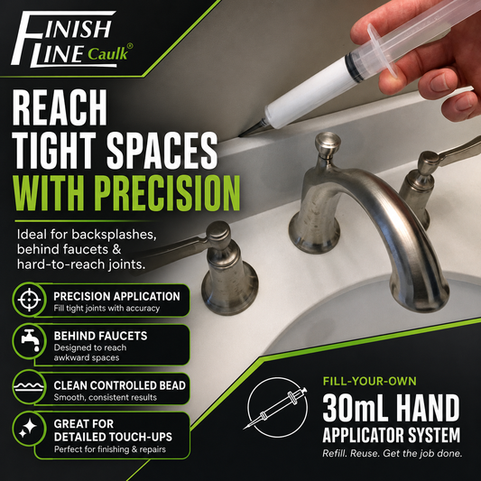 Finish Line Caulk® 30 mL Fill-Your-Own Precision Caulking Kit – Single Kit