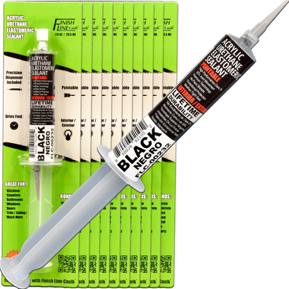 Finish Line Caulk – Acrylic Urethane Elastomeric Sealant Pre-Filled Precision Caulking Tube (30 mL)