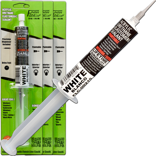 Finish Line Caulk® 30 mL Pre-Filled Precision Caulking Applicators – 3 Pack