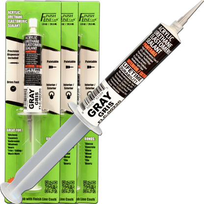 Finish Line Caulk – Aluminum Gray Acrylic Urethane Elastomeric Sealant (1 oz)