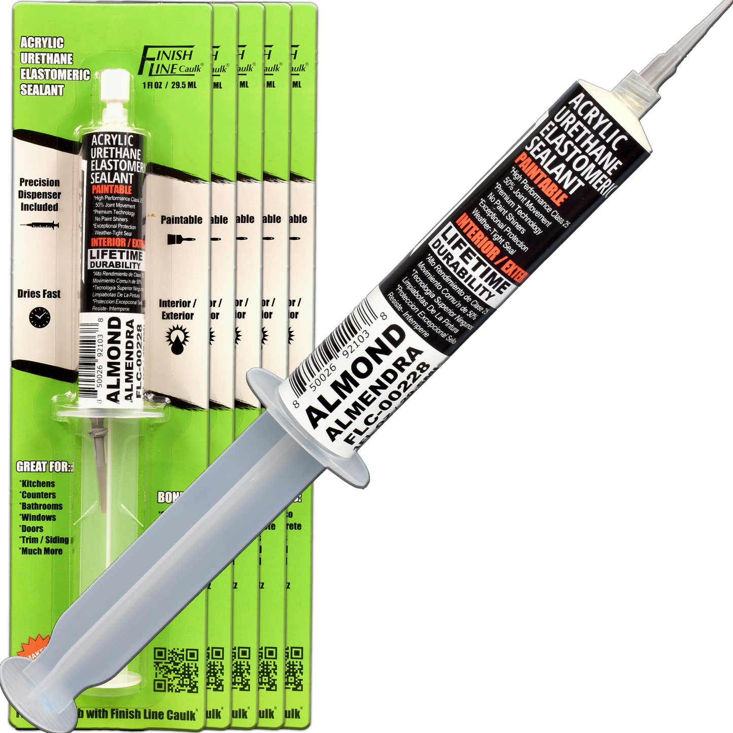 Finish Line Caulk – Almond Acrylic Urethane Elastomeric Sealant (1 oz)