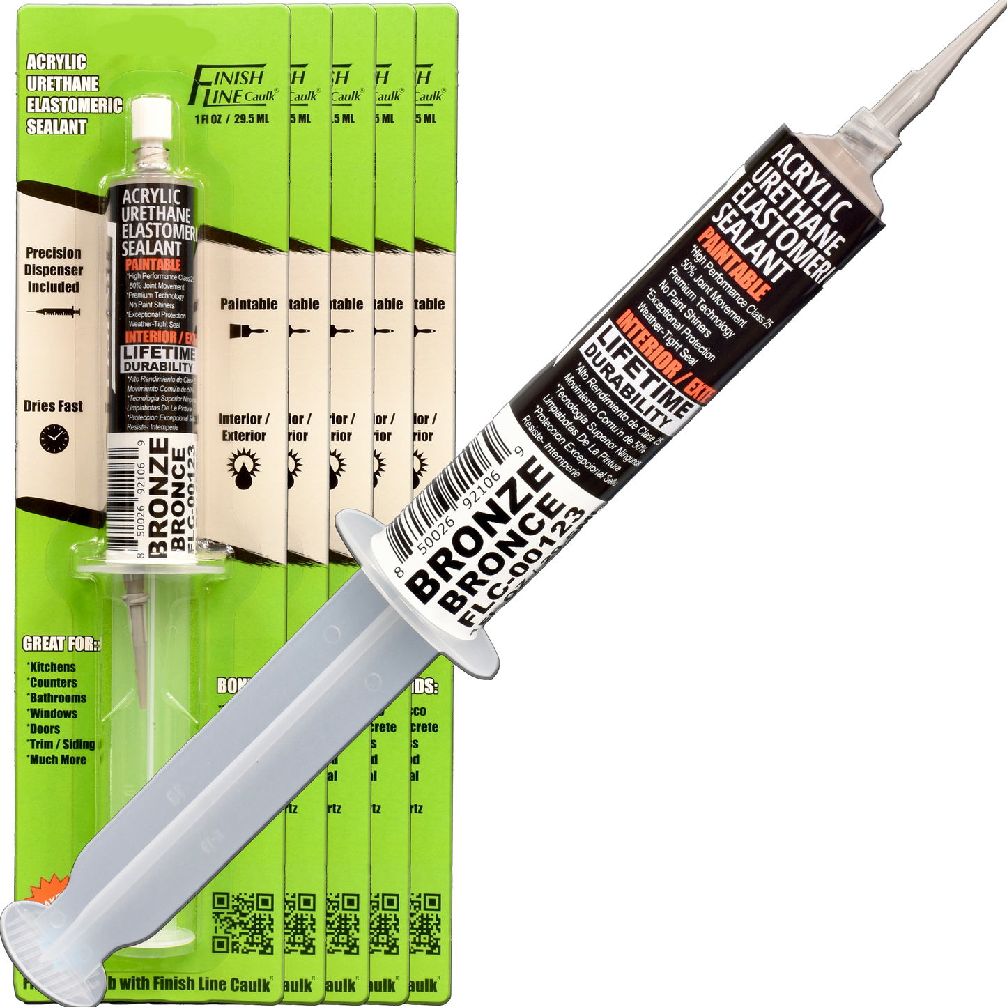 Finish Line Caulk – Dark Bronze Acrylic Urethane Elastomeric Sealant (1 oz)