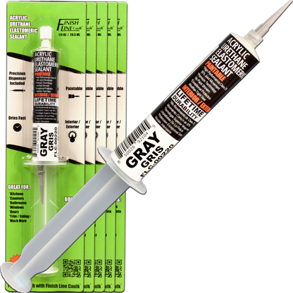 Finish Line Caulk – Aluminum Gray Acrylic Urethane Elastomeric Sealant (1 oz)