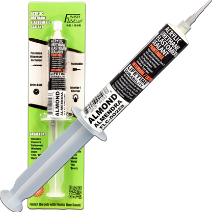 Finish Line Caulk – Acrylic Urethane Elastomeric Sealant Pre-Filled Precision Caulking Tube (30 mL)