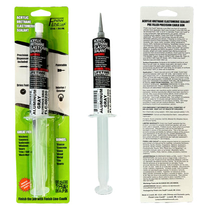 Finish Line Caulk – Aluminum Gray Acrylic Urethane Elastomeric Sealant (1 oz)