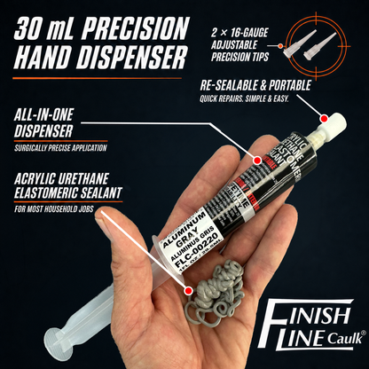 Finish Line Caulk® 30 mL Pre-Filled Precision Caulking Applicator – Single Tube