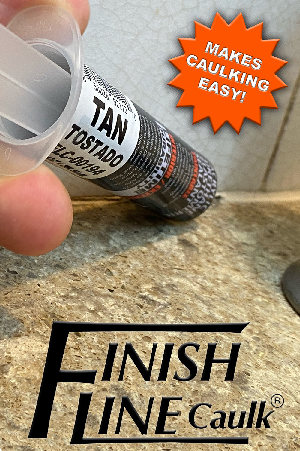 Finish Line Caulk – Tan Acrylic Urethane Elastomeric Sealant (1 oz)