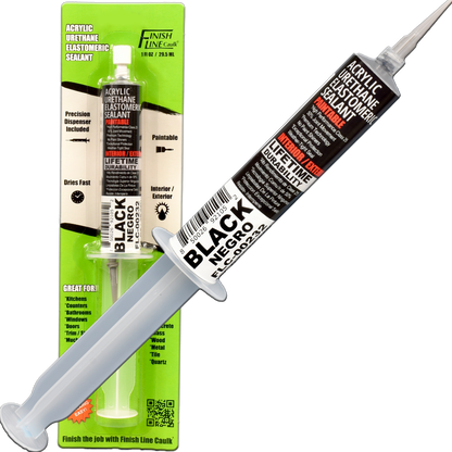Finish Line Caulk – Black Acrylic Urethane Elastomeric Sealant (1 oz)