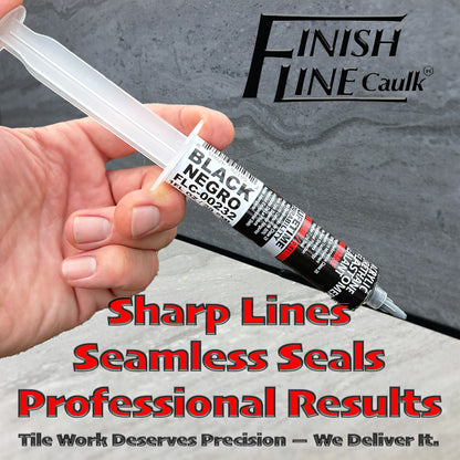 Finish Line Caulk – Black Acrylic Urethane Elastomeric Sealant (1 oz)