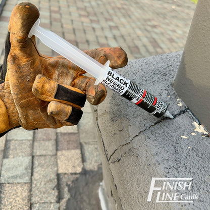 Finish Line Caulk – Black Acrylic Urethane Elastomeric Sealant (1 oz)