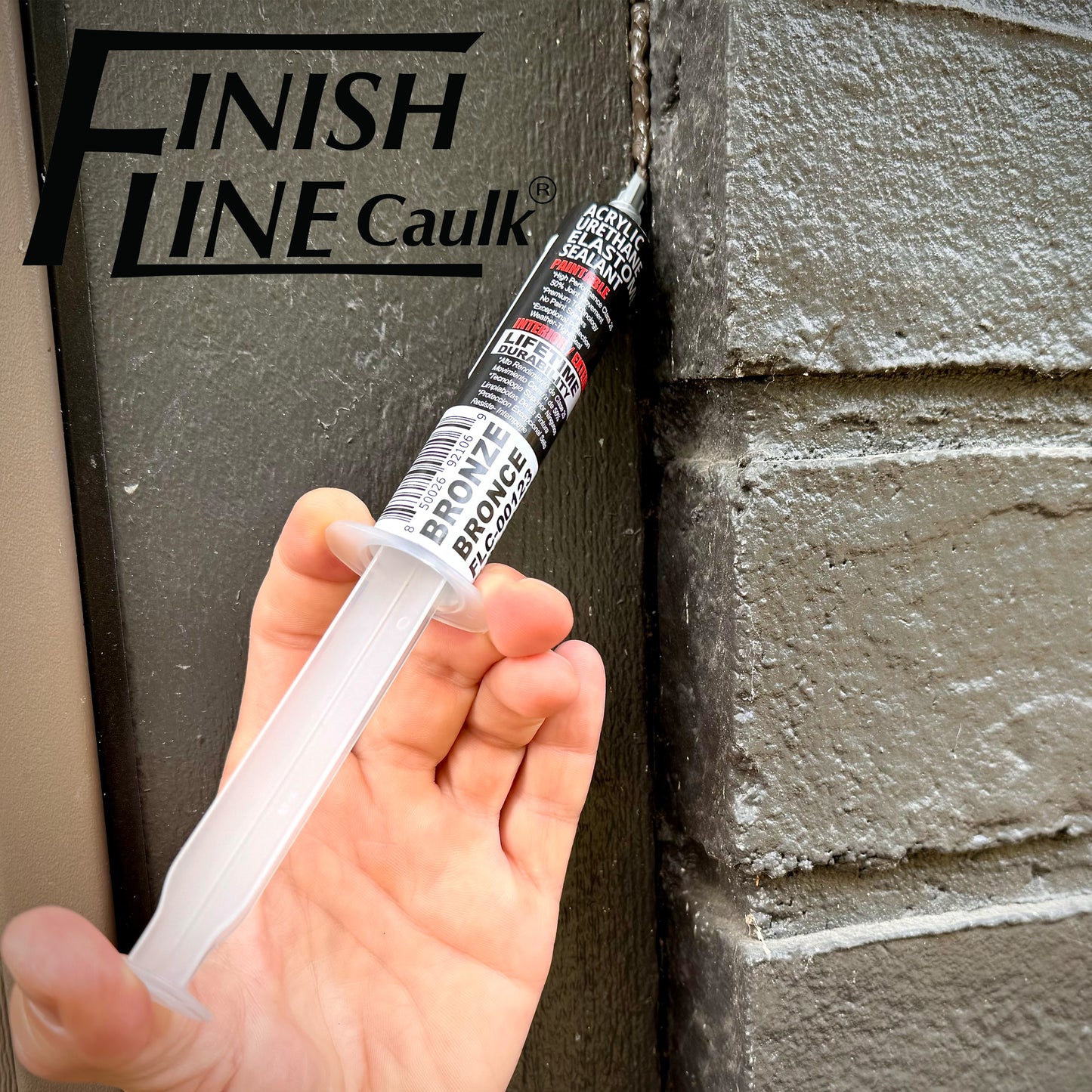 Finish Line Caulk – Acrylic Urethane Elastomeric Sealant Pre-Filled Precision Caulking Tube (30 mL)