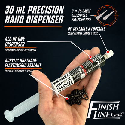 Finish Line Caulk® 30 mL Pre-Filled Precision Caulking Applicator – Single Tube