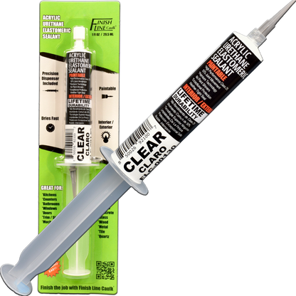 Finish Line Caulk – Acrylic Urethane Elastomeric Sealant Pre-Filled Precision Caulking Tube (30 mL)