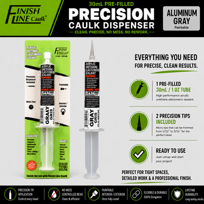 Finish Line Caulk® 30 mL Pre-Filled Precision Caulking Applicator – Single Tube