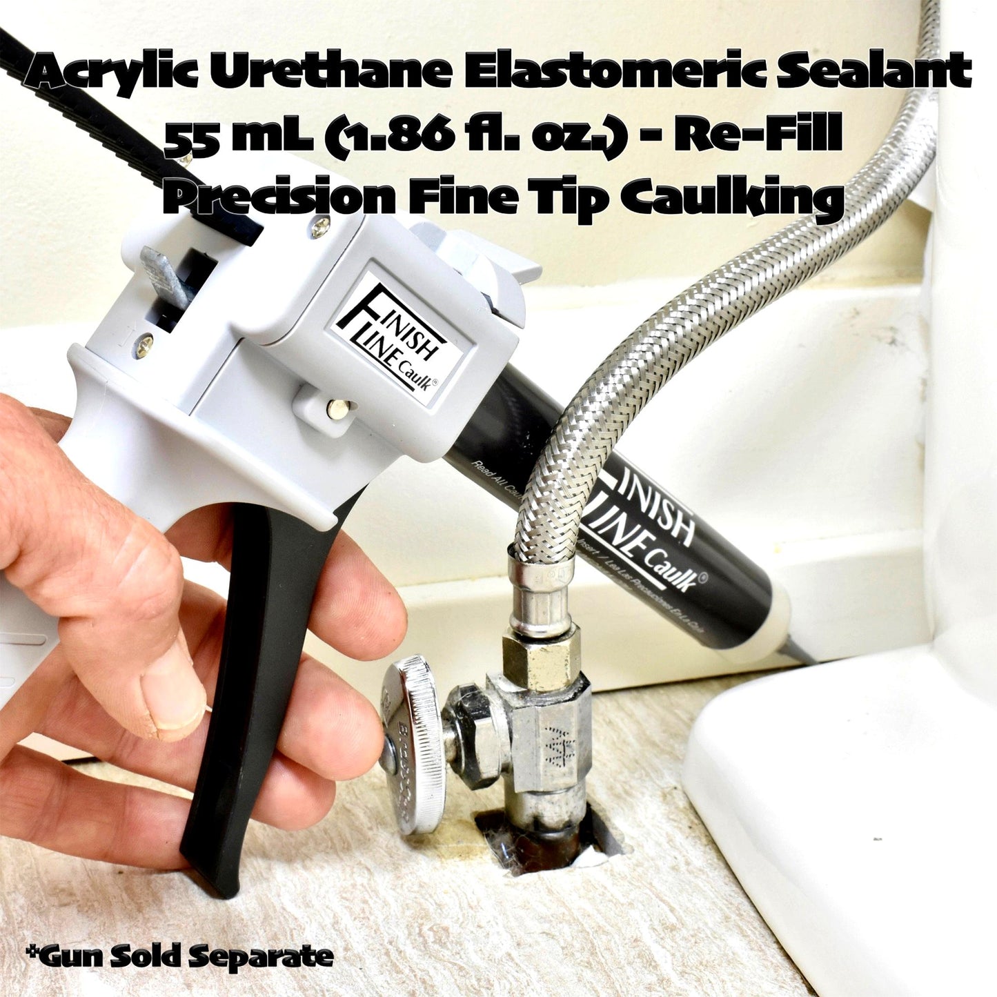 Finish Line Caulk – 55 mL Refill Tubes for Precision Caulking Gun (Choose Color)