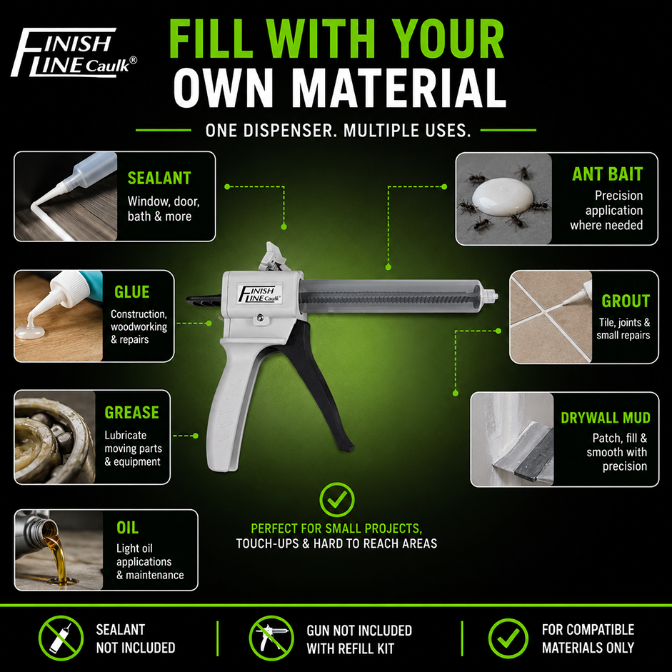 Finish Line Caulk® 55 mL Fill-Your-Own Refill Kits