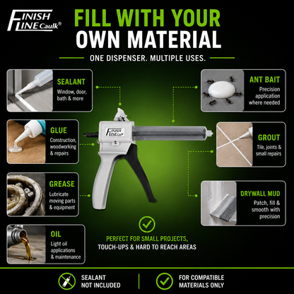 Finish Line Caulk® 55 mL Fill-Your-Own Precision Hand Dispenser Kit