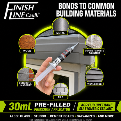Finish Line Caulk® 30 mL Pre-Filled Precision Caulking Applicator – Single Tube