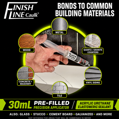 Finish Line Caulk® 30 mL Pre-Filled Precision Caulking Applicator – Single Tube
