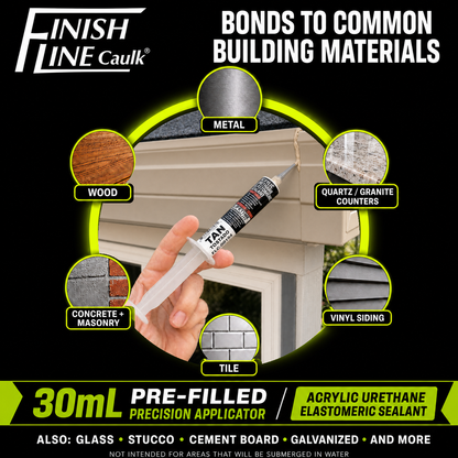 Finish Line Caulk® 30 mL Pre-Filled Precision Caulking Applicator – Single Tube