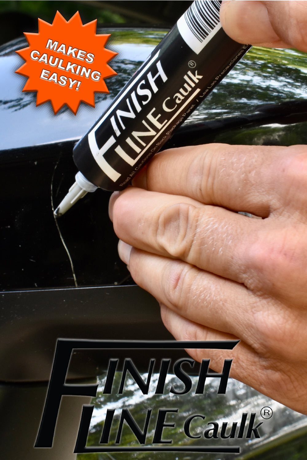 Finish Line Caulk – Black Acrylic Urethane Elastomeric Sealant (1 oz)