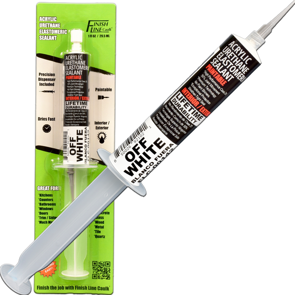 Finish Line Caulk – Off White Acrylic Urethane Elastomeric Sealant (1 oz)
