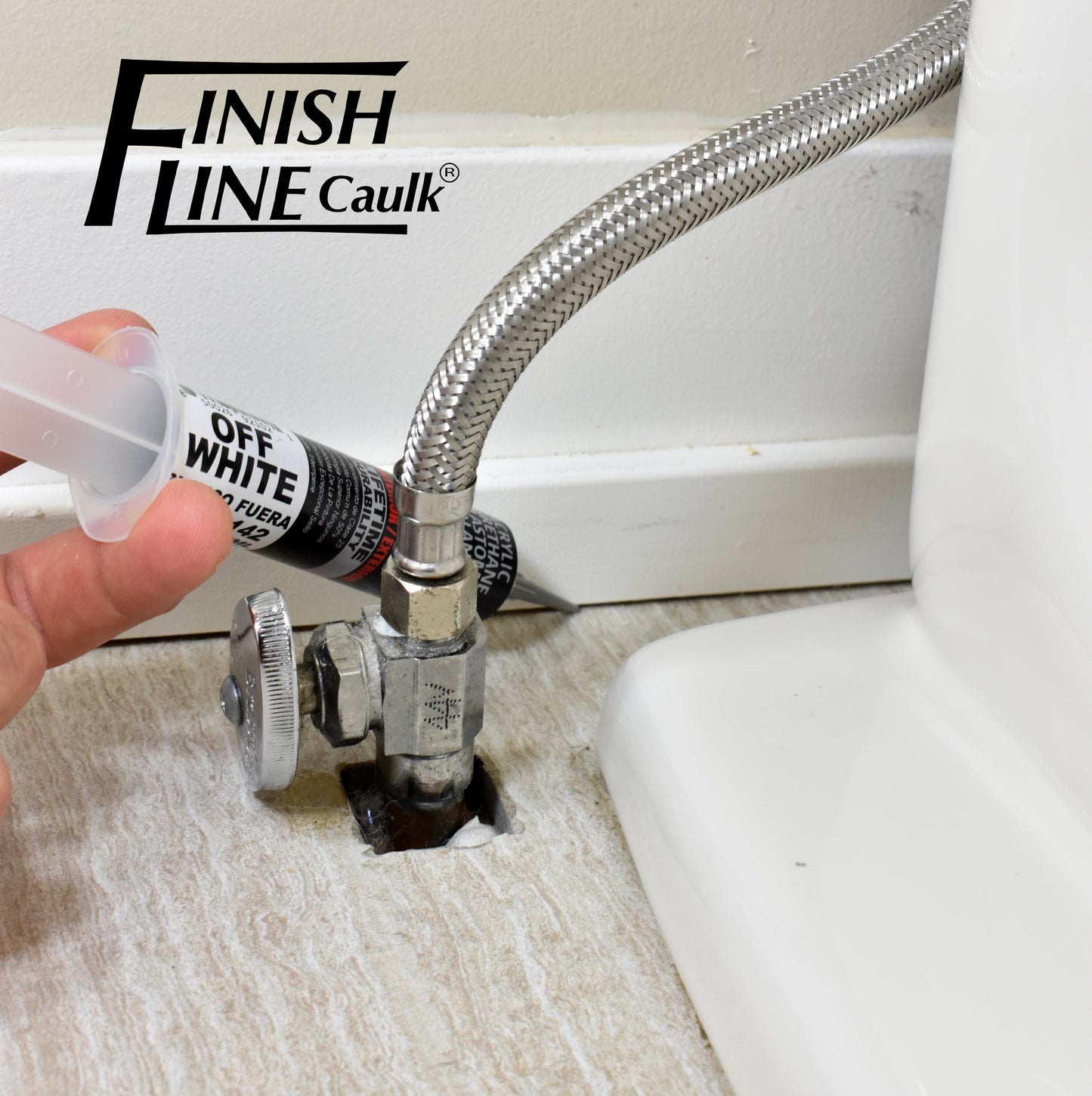 Finish Line Caulk – Off White Acrylic Urethane Elastomeric Sealant (1 oz)