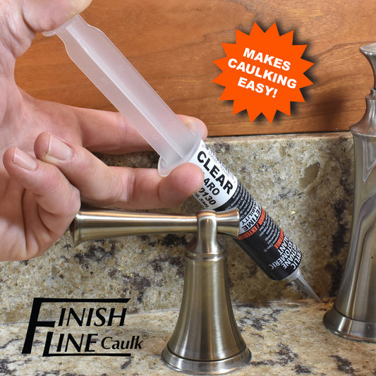 Finish Line Caulk – Acrylic Urethane Elastomeric Sealant Pre-Filled Precision Caulking Tube (30 mL)
