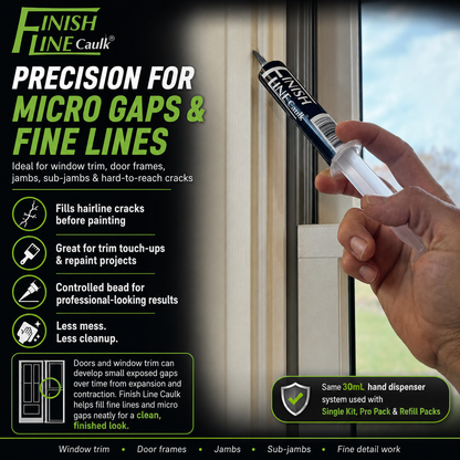 Finish Line Caulk® 30 mL Fill-Your-Own Precision Caulking Kit – Single Kit