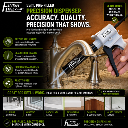 Finish Line Caulk® 55 mL Pre-Filled Precision Hand Dispenser Kit