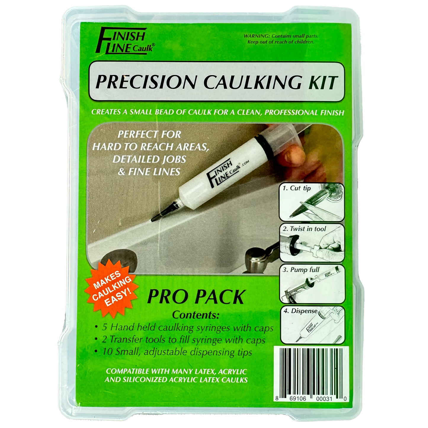 Finish Line Caulk – Pro Pack Pouch (Fill‑It‑Yourself Precision Caulking Kits)
