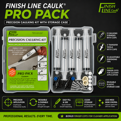 Finish Line Caulk® 30 mL Fill-Your-Own Precision Caulking Kit – Pro Pack Contractor Case
