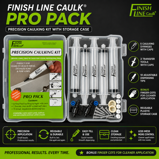 Finish Line Caulk® 30 mL Fill-Your-Own Precision Caulking Kit – Pro Pack Contractor Case