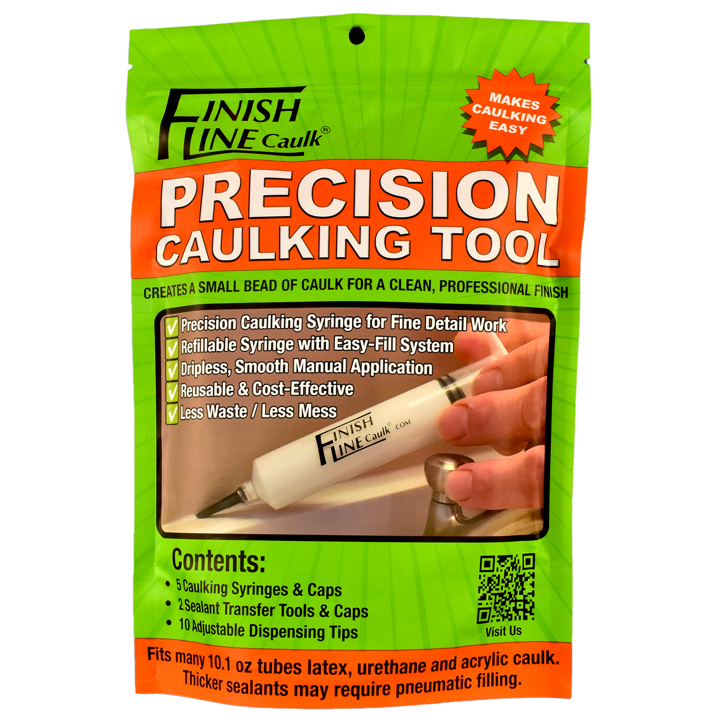 Finish Line Caulk – Pro Pack Pouch (Fill‑It‑Yourself Precision Caulking Kits)