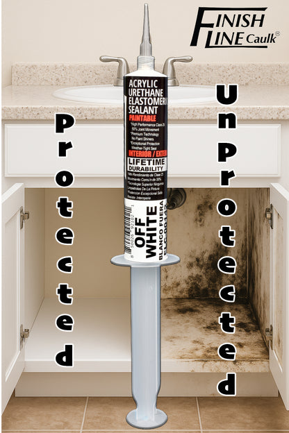 Finish Line Caulk – Off White Acrylic Urethane Elastomeric Sealant (1 oz)