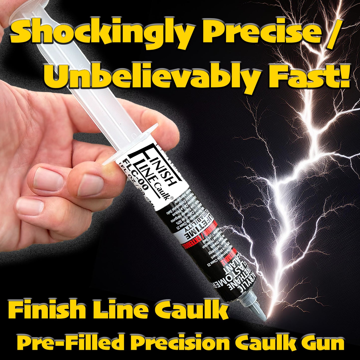 Finish Line Caulk – Clear Acrylic Urethane Elastomeric Sealant (1 oz)