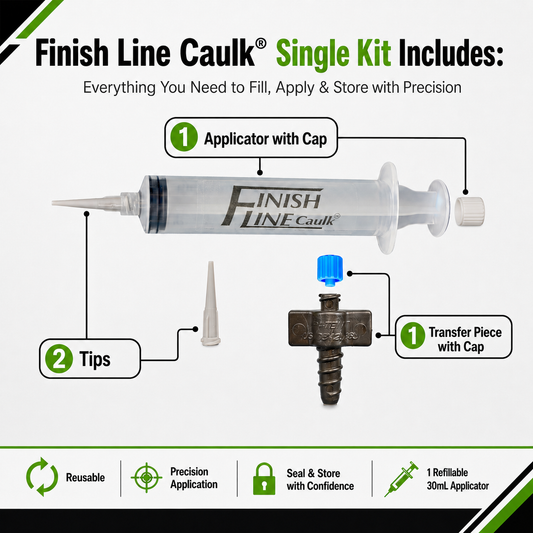 Finish Line Caulk® 30 mL Fill-Your-Own Precision Caulking Kit – Single Kit