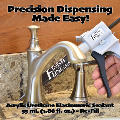 Finish Line Caulk – 55 mL Refill Tubes for Precision Caulking Gun (Choose Color)