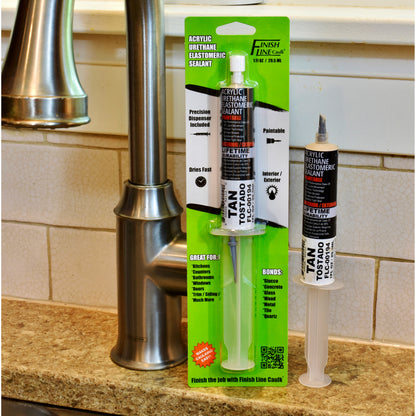 Finish Line Caulk – Tan Acrylic Urethane Elastomeric Sealant (1 oz)