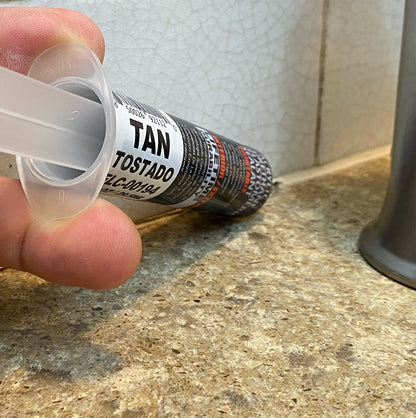 Finish Line Caulk – Tan Acrylic Urethane Elastomeric Sealant (1 oz)