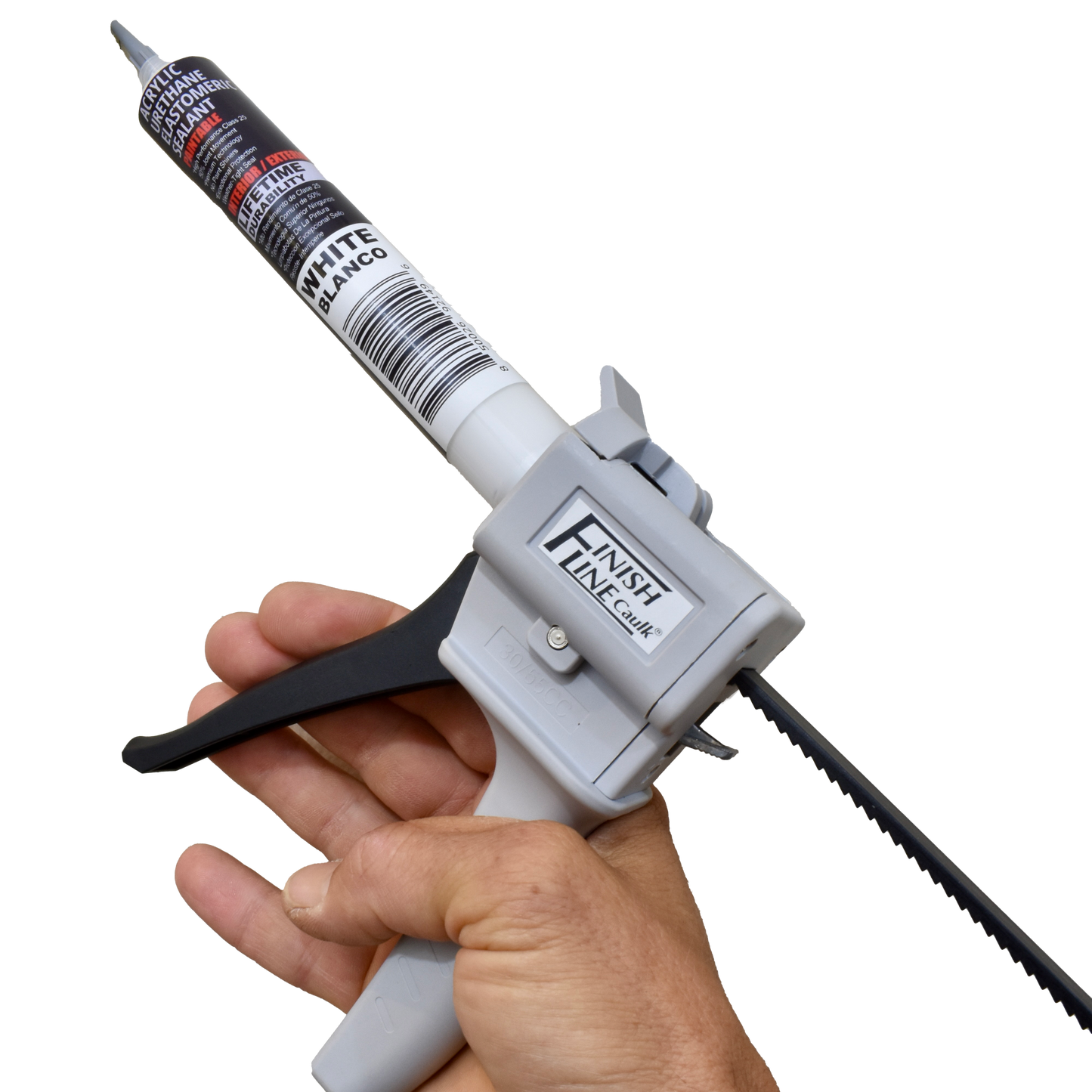 Finish Line Caulk – Precision Hand Dispenser Kit with Acrylic Urethane Sealant (55 mL Tubes)