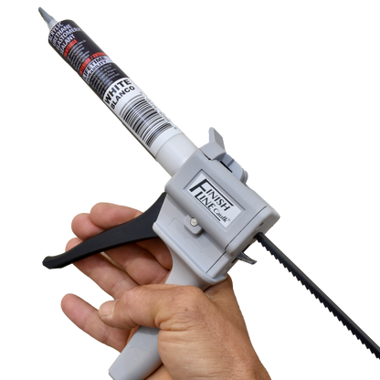 Finish Line Caulk – Precision Hand Dispenser Kit with Acrylic Urethane Sealant (55 mL Tubes)