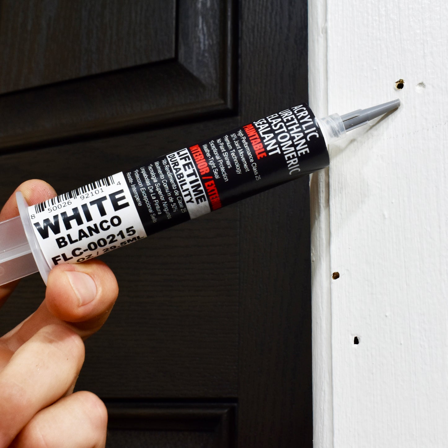 Finish Line Caulk – Acrylic Urethane Elastomeric Sealant Pre-Filled Precision Caulking Tube (30 mL)